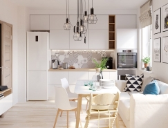 白色和木質紋理搭配的4個小公寓裝修設計