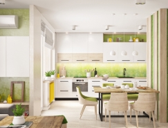 33個清新綠色的廚房設計欣賞