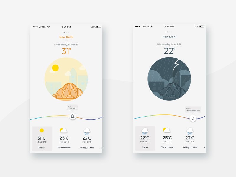 30款天气APP界面UI设计