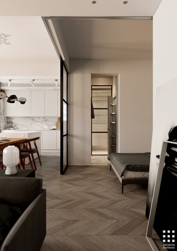 北欧极简风的65平米白色公寓设计