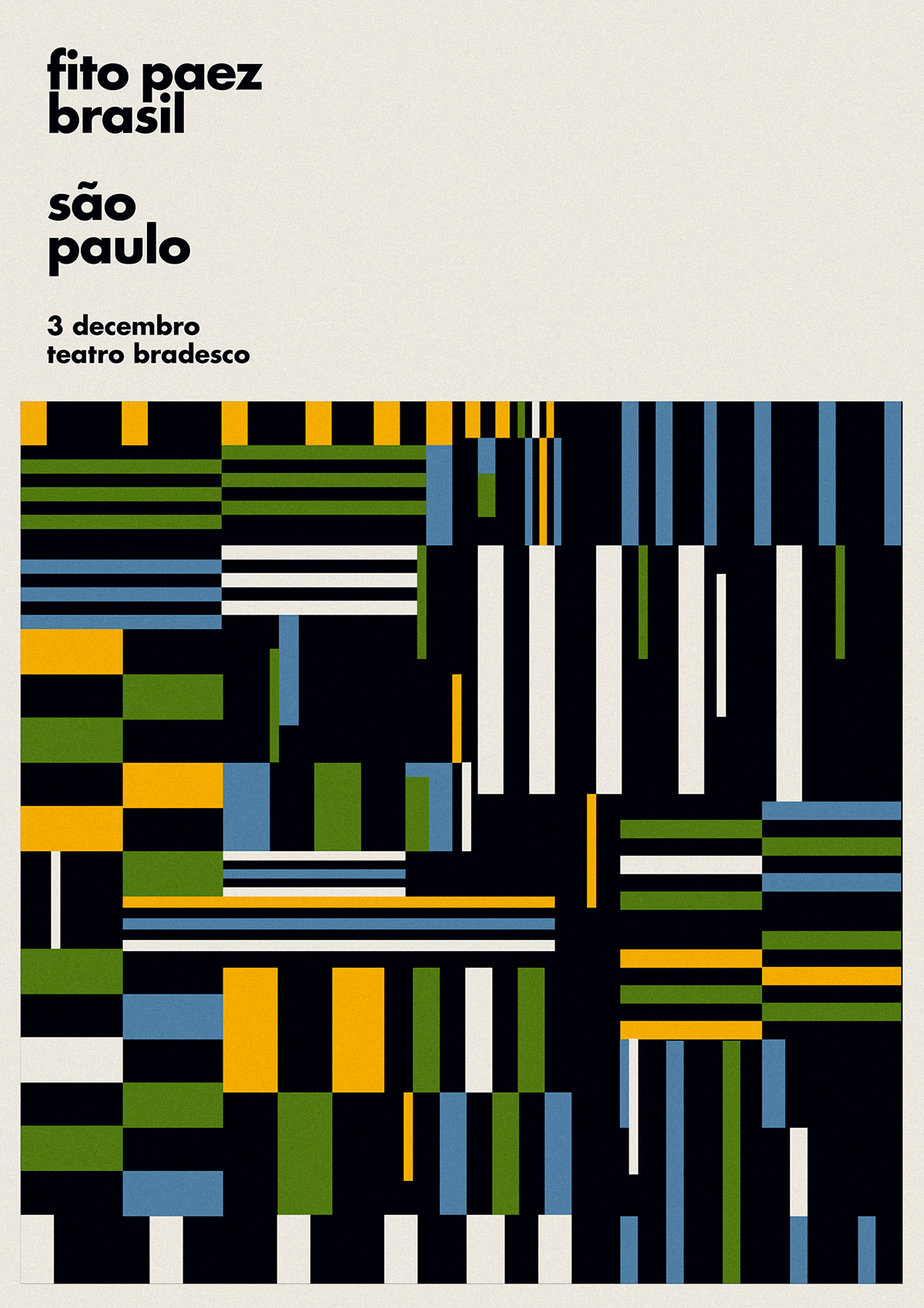 抽象的几何图案：Fito Paez巴西巡演海报设计