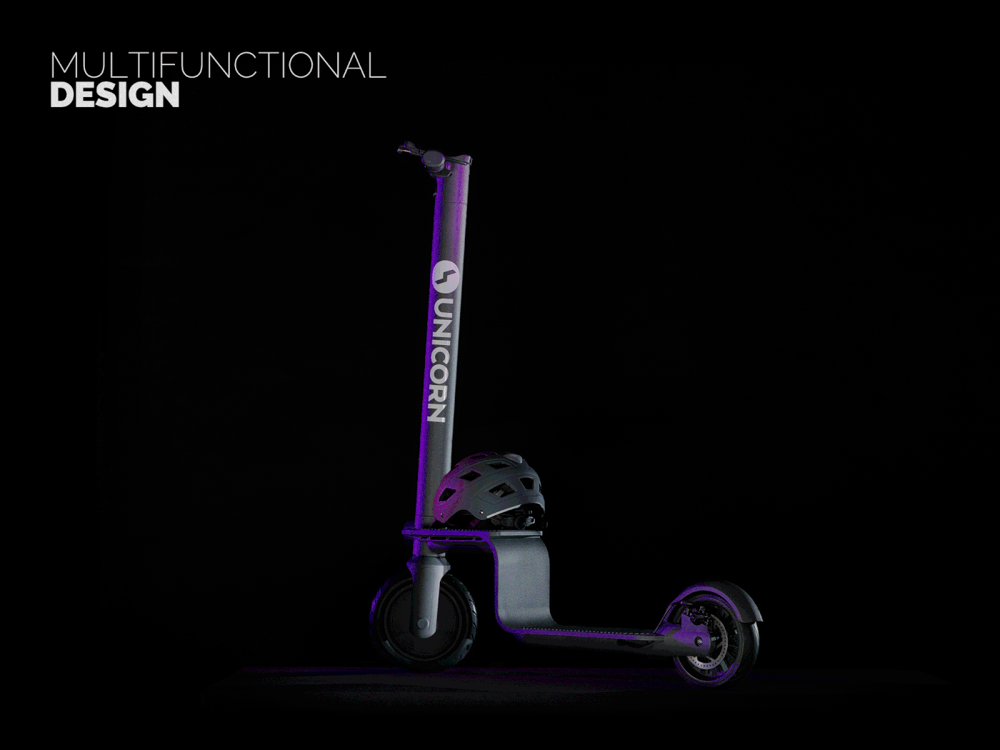Unicorn踏板车工业设计和品牌VI设计