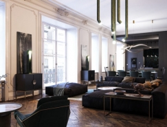經典設計元素與現代家具結合：法國魯昂黑白公寓設計