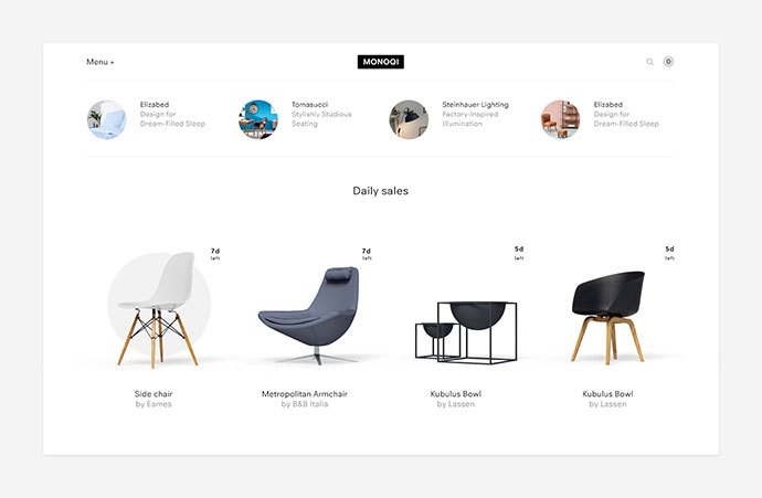 50个创新家具网页UI概念设计