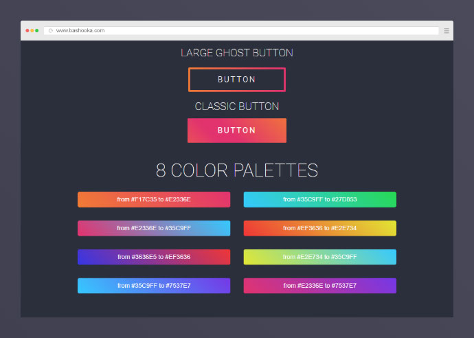 27个超酷的CSS渐变色按纽设计