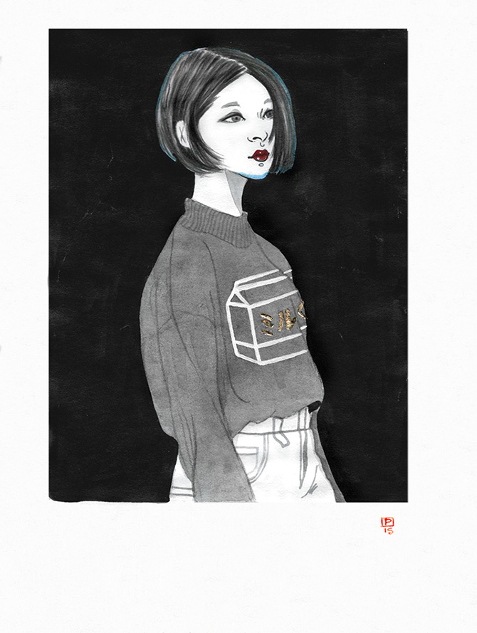 Paulette Jo女孩肖像插画作品