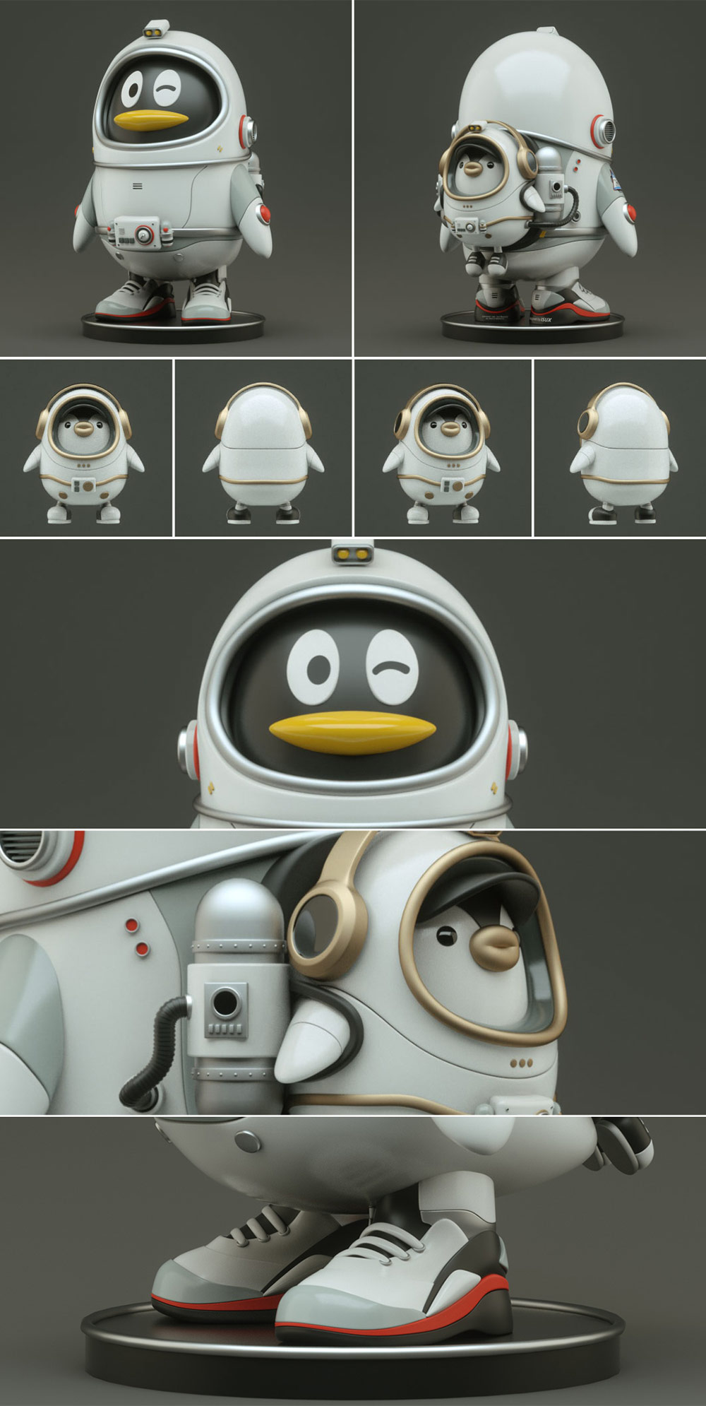 太空企鵝探索科技，騰訊QQ 20周年主題形象設計