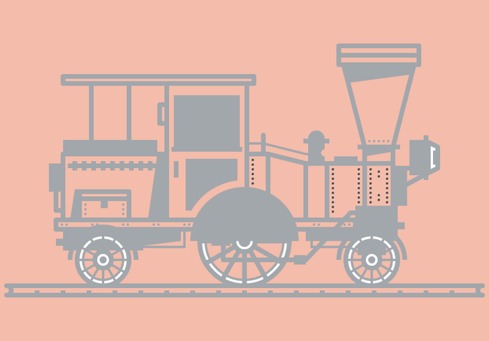 Illustrator绘制复古蒸汽火车插画