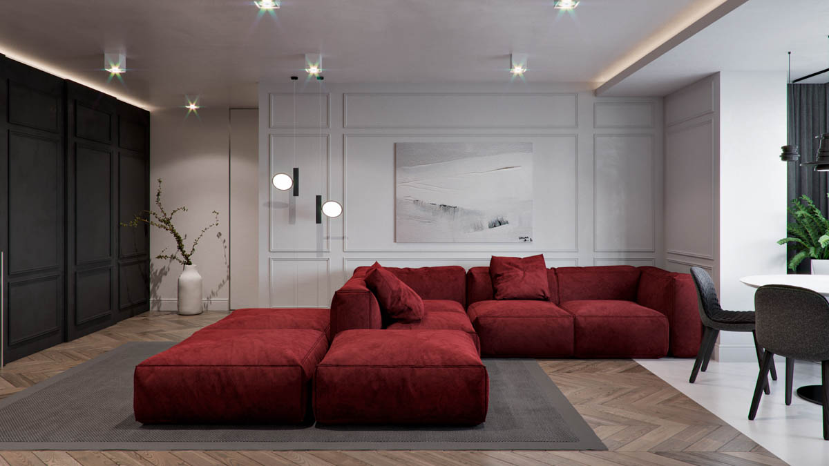 红与灰打造现代家居装饰设计