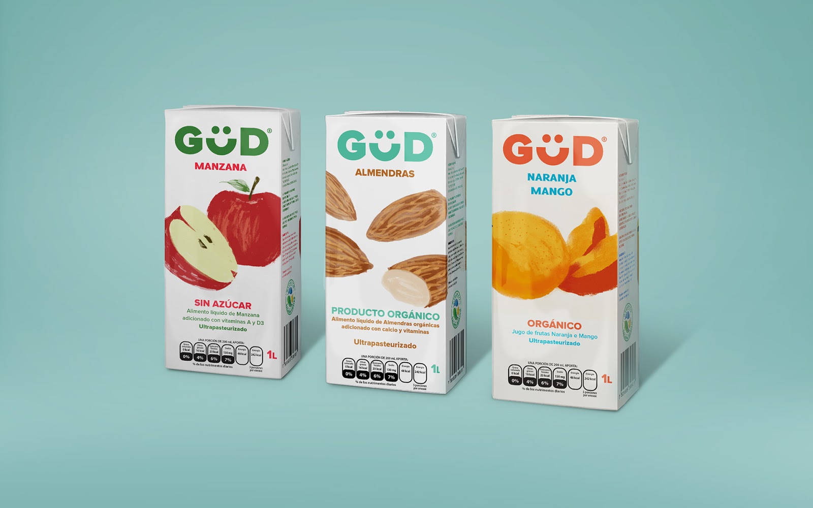 GUD果汁和干果包装设计
