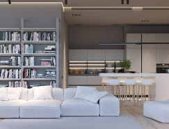 極簡主義的純白公寓空間