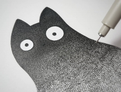 无数细线勾画的可爱猫咪：Luis Coelho的可爱插画作