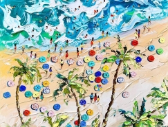 海灘邊的度假時光：Alena Shymchonak油畫作品欣賞