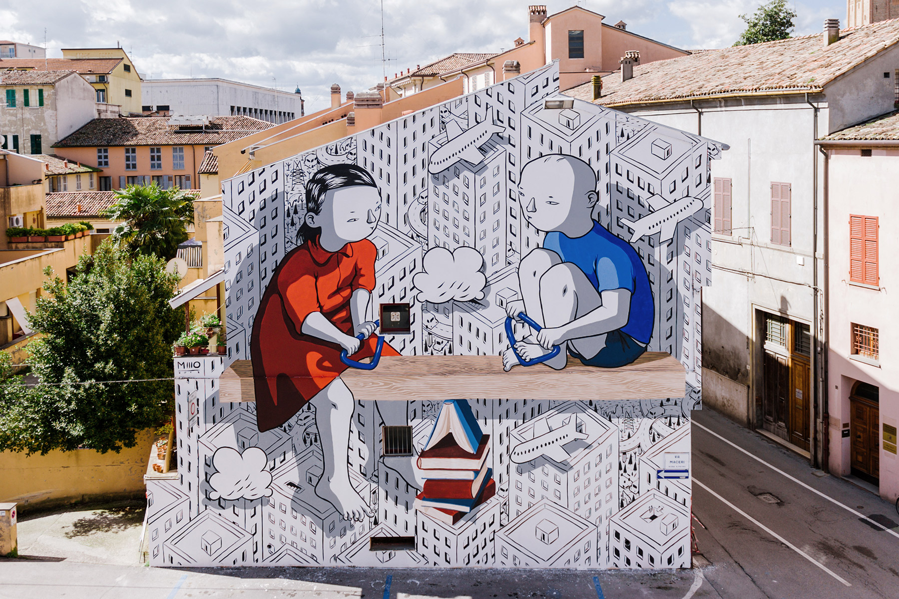 意大利米洛（Millo）富有情感的街头壁画 ​​​