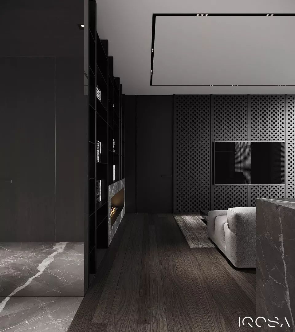 帅酷的高级黑：极简硬朗的现代住宅空间