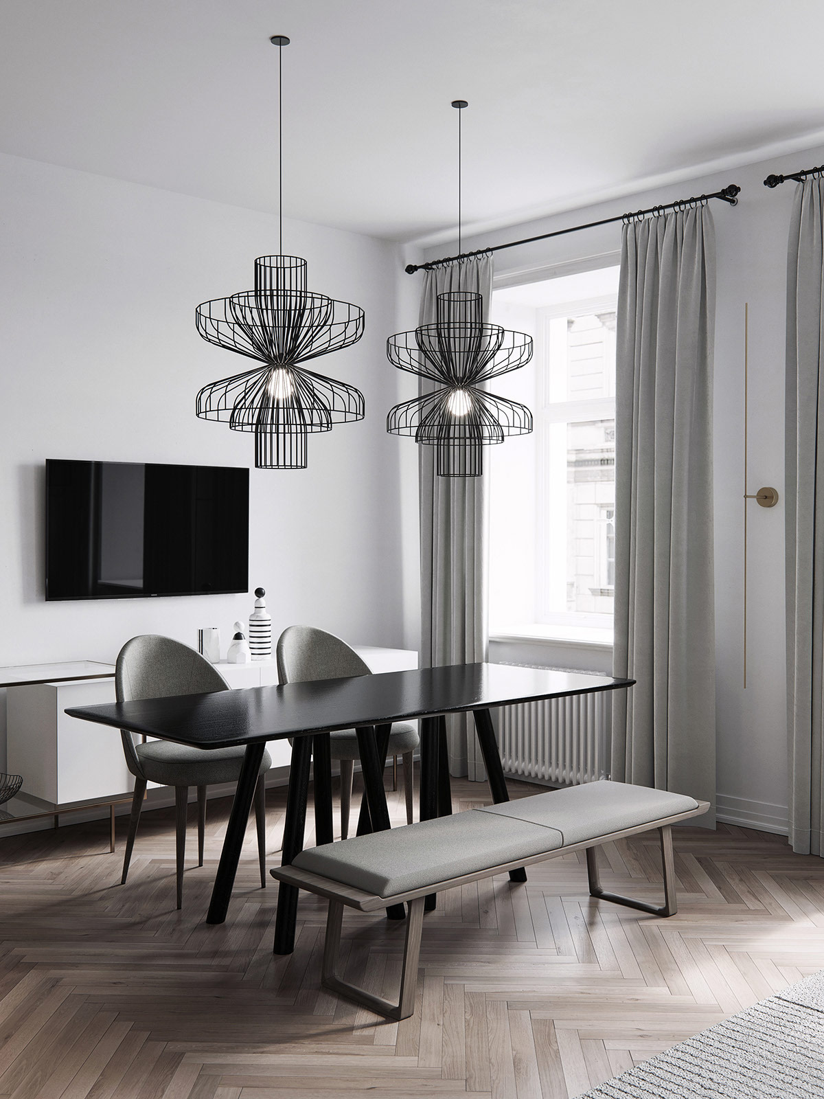 designer-black-wire-dining-room-pendant-