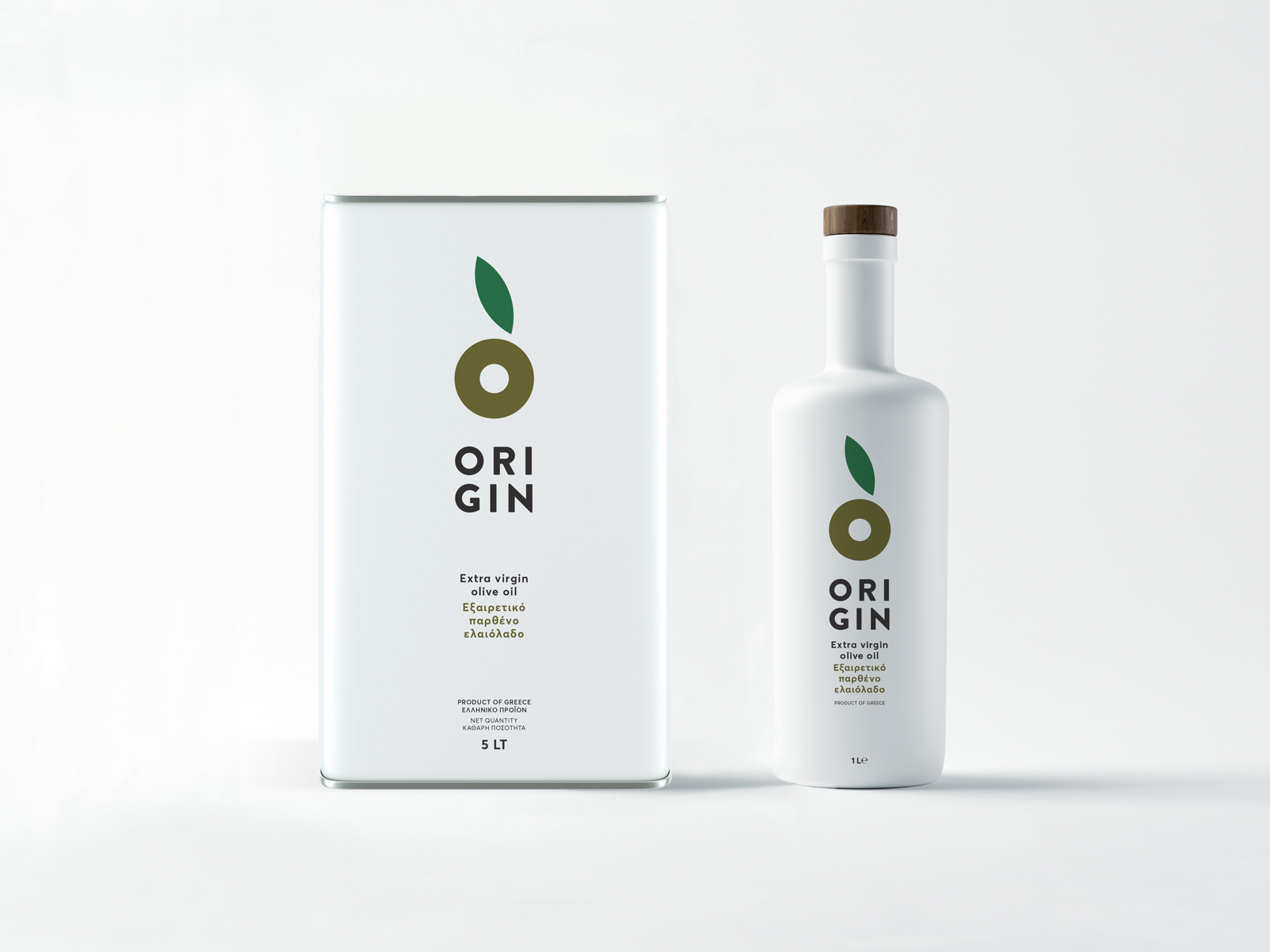 纯白极简的希腊Origin橄榄油包装