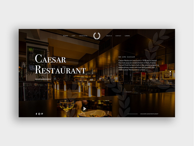 国外极简风格的美食餐厅网页设计
