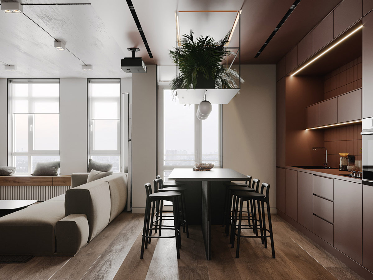 营造温馨的棕色：2套现代舒适的家居设计