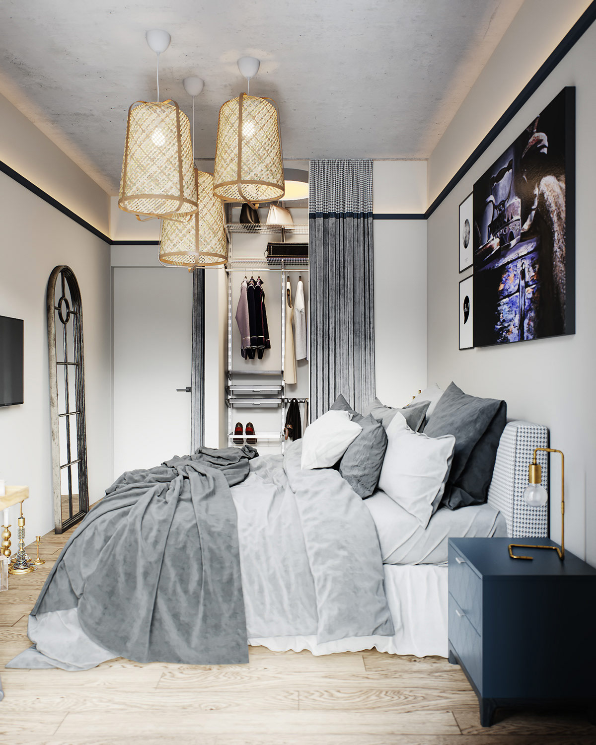clustered-bedroom-pendant-lights