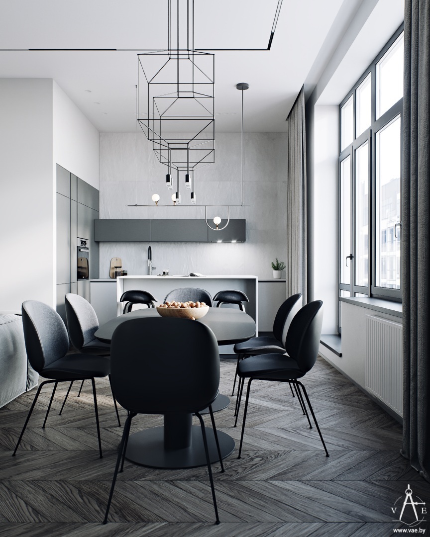 黑白灰色调的明斯克现代公寓设计