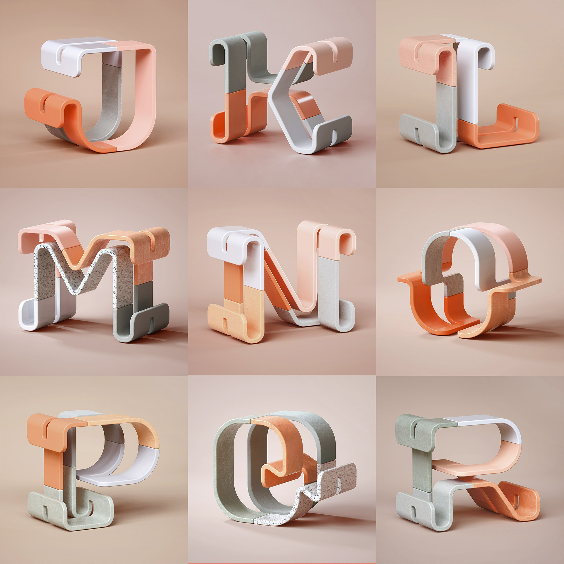 新加坡工作室BÜROUFHO：创意3D字母和数字