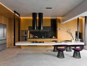 懸浮廚房島台和時尚裝飾元素：豪華的Dijon廚房設計