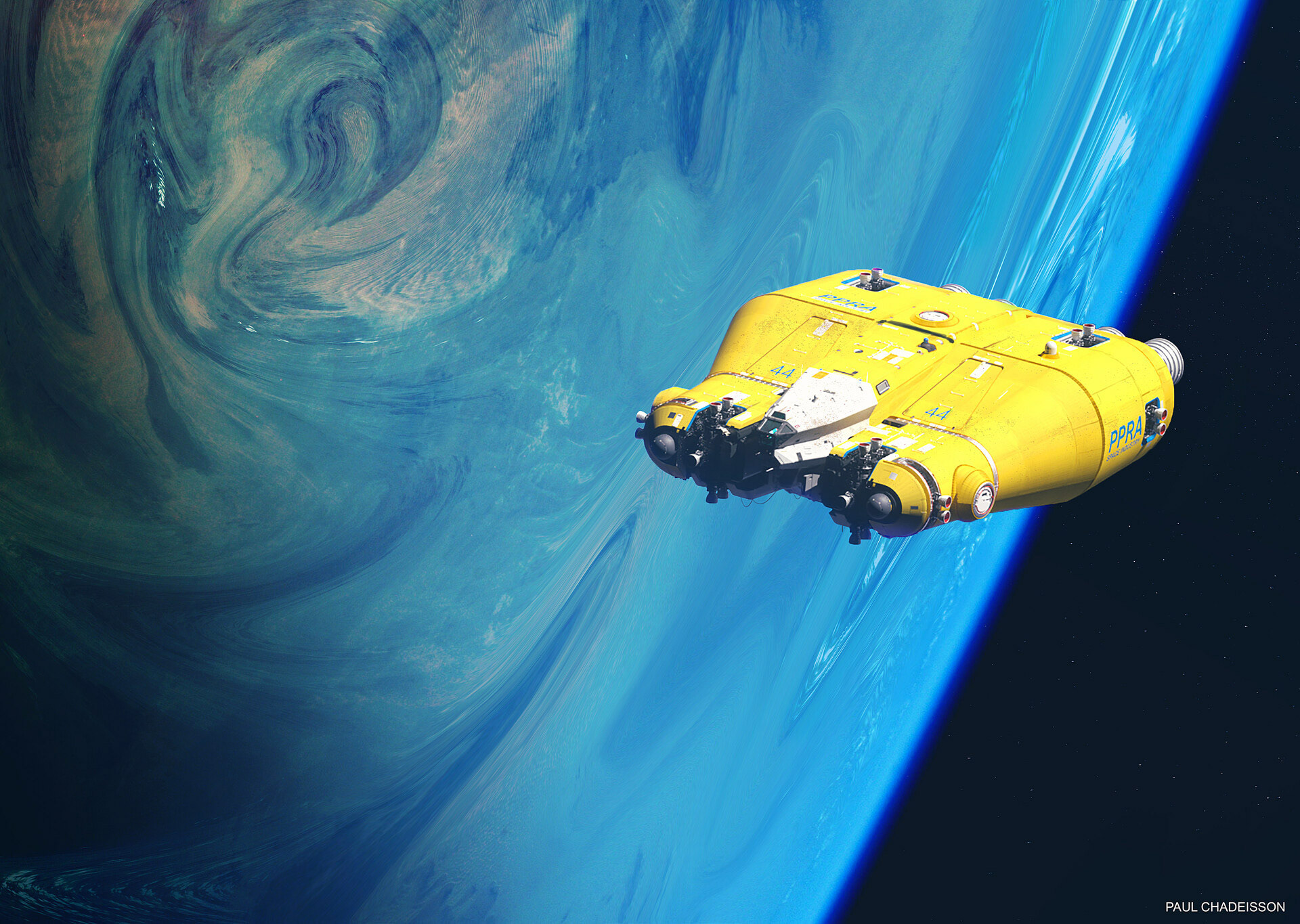 太空飞船与遥远的外星: Paul Chadeisson科幻CG作品