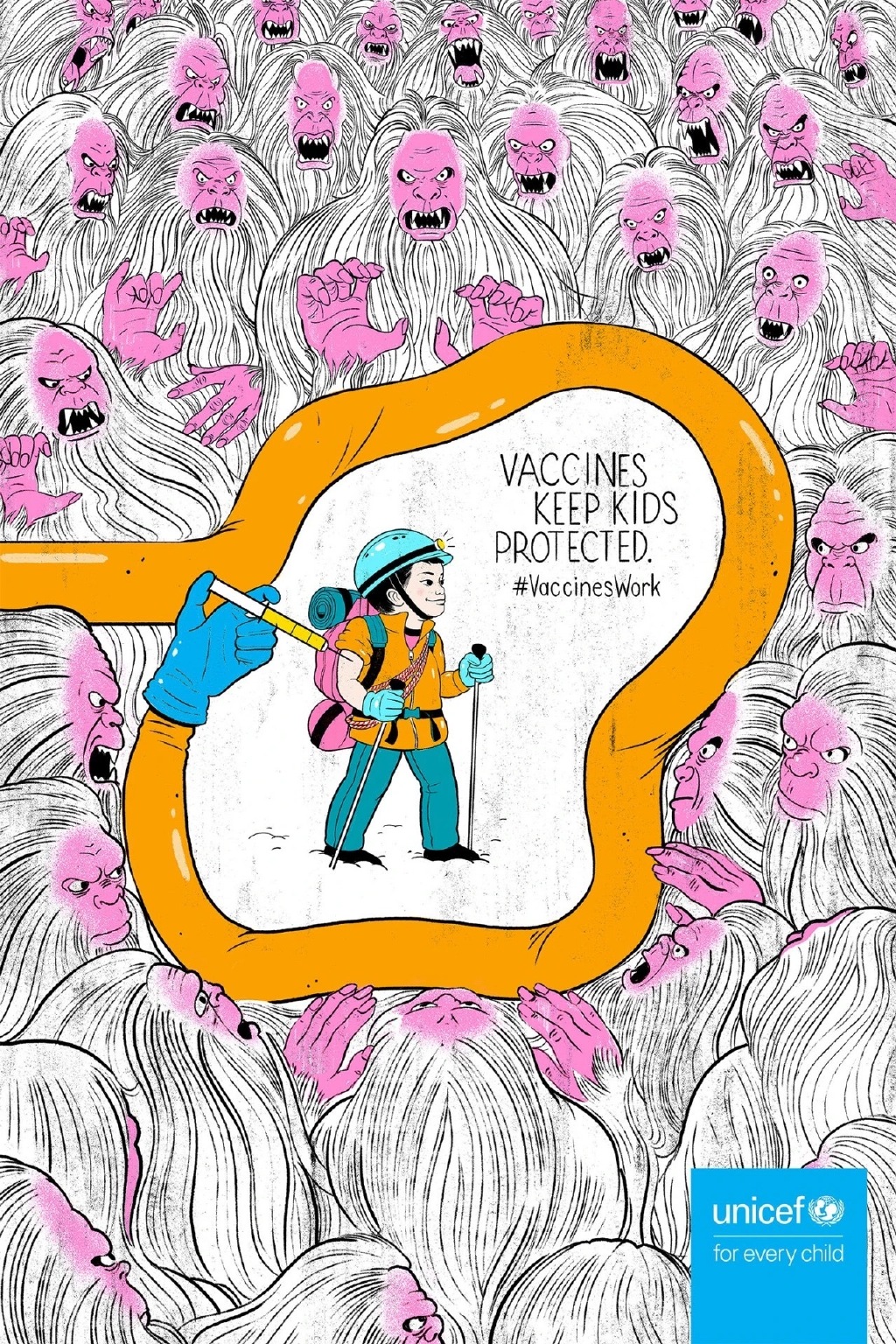 联合国儿童基金会：牛痘疫苗系列海报设计