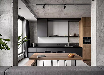 灰色+木質元素！Rybalsky工業風格現代公寓設計