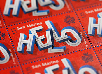 四種語言說“你好”：Davide Pagliardini郵票設計