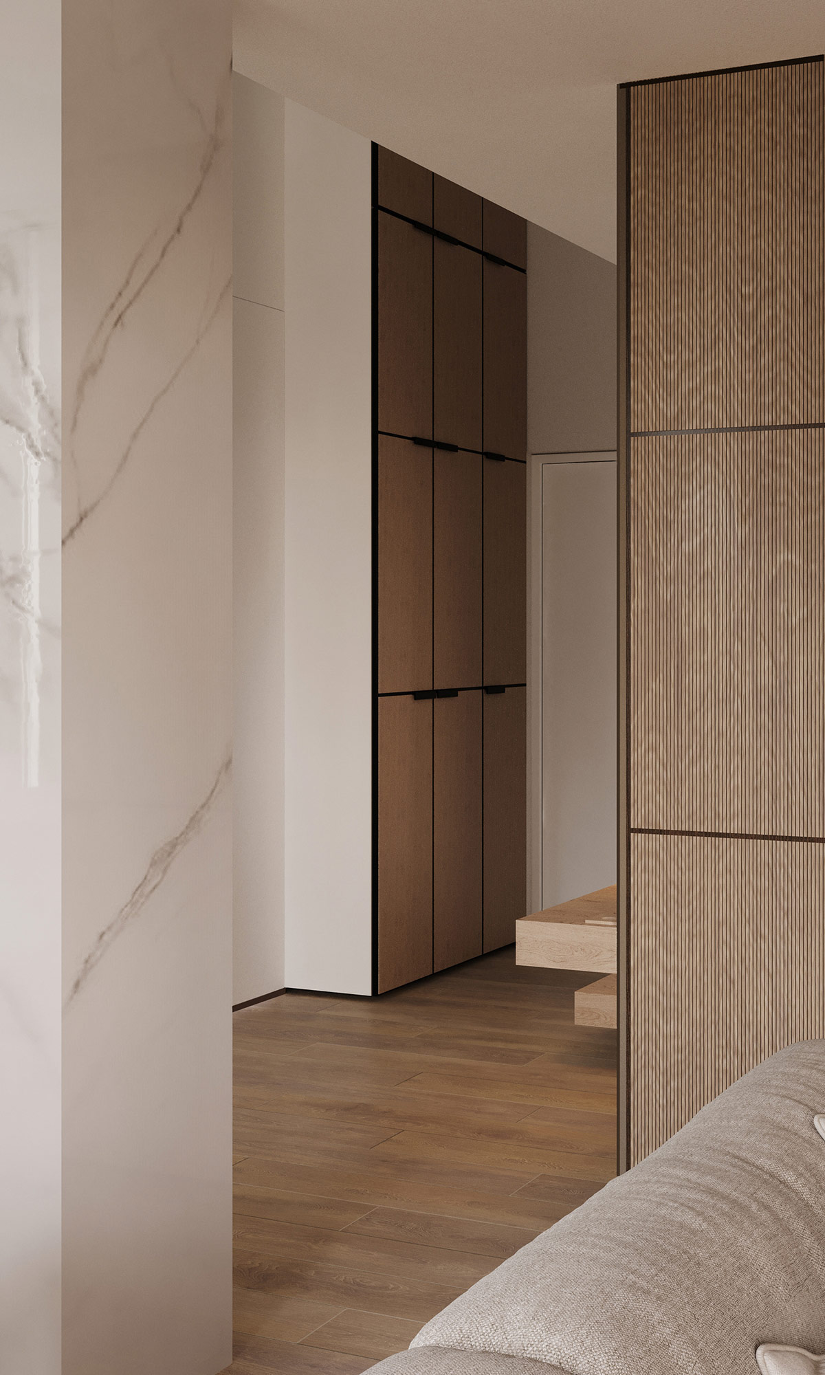 美丽的石材，温暖的木质元素！3间轻快简约风格公寓设计