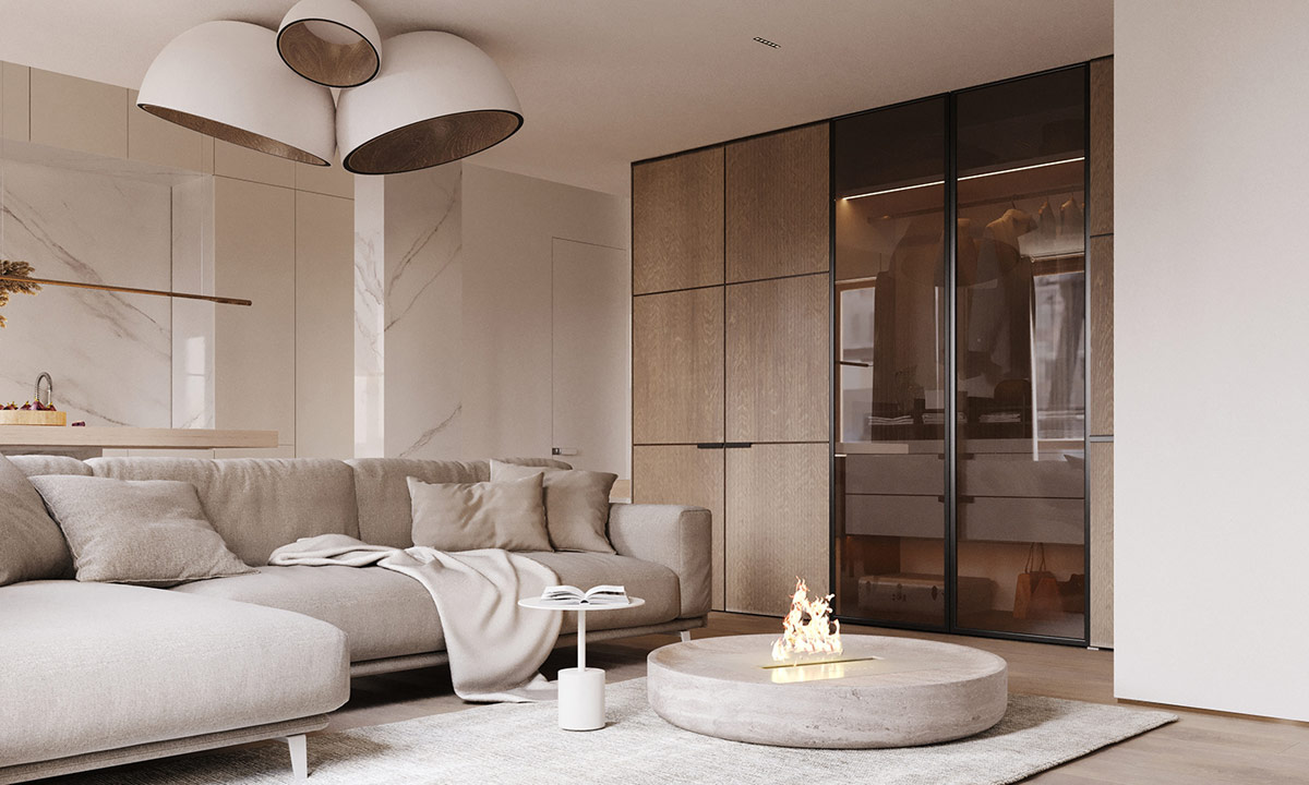 美丽的石材，温暖的木质元素！3间轻快简约风格公寓设计
