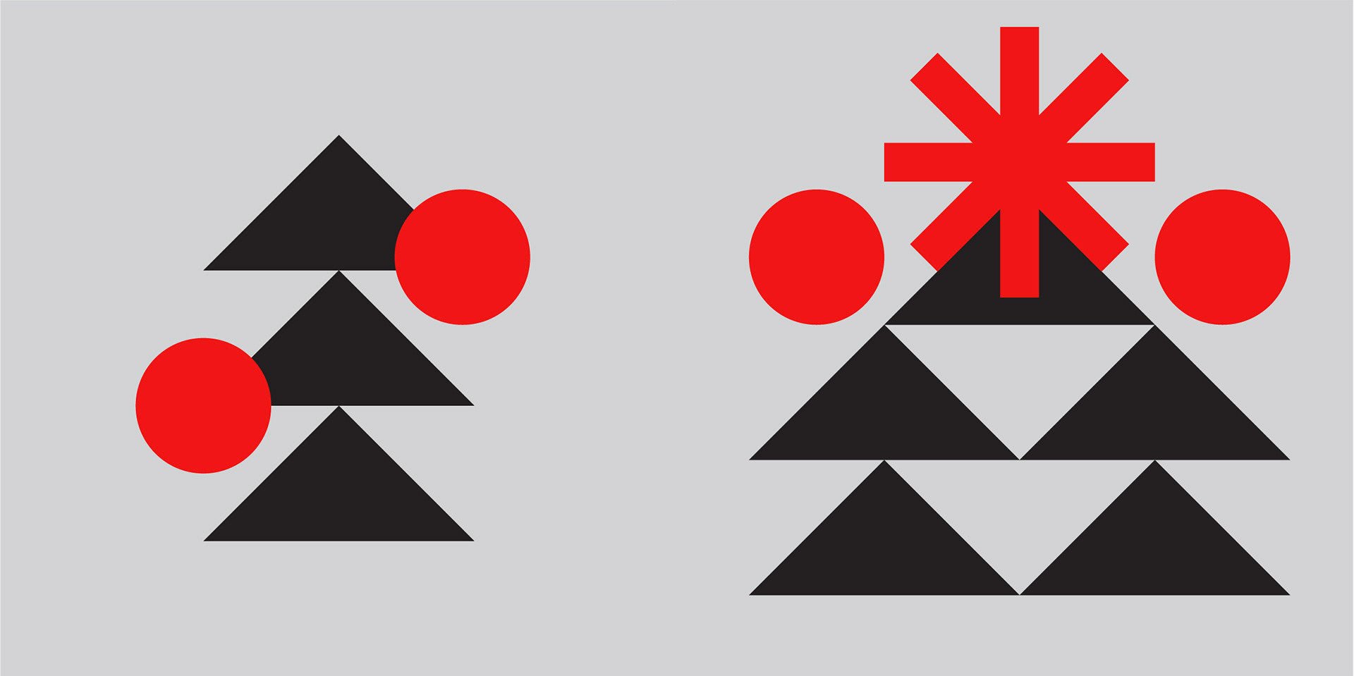 简洁的几何图案！Mica Moran创意圣诞贺卡设计