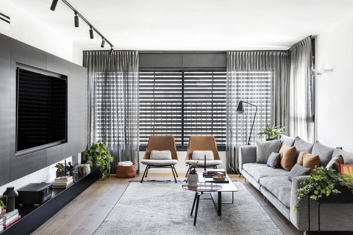 黑，白，灰！以色列现代极简风格公寓设计