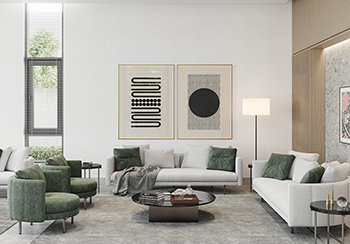 優雅淺灰+木質元素，迪拜480平現代住宅設計