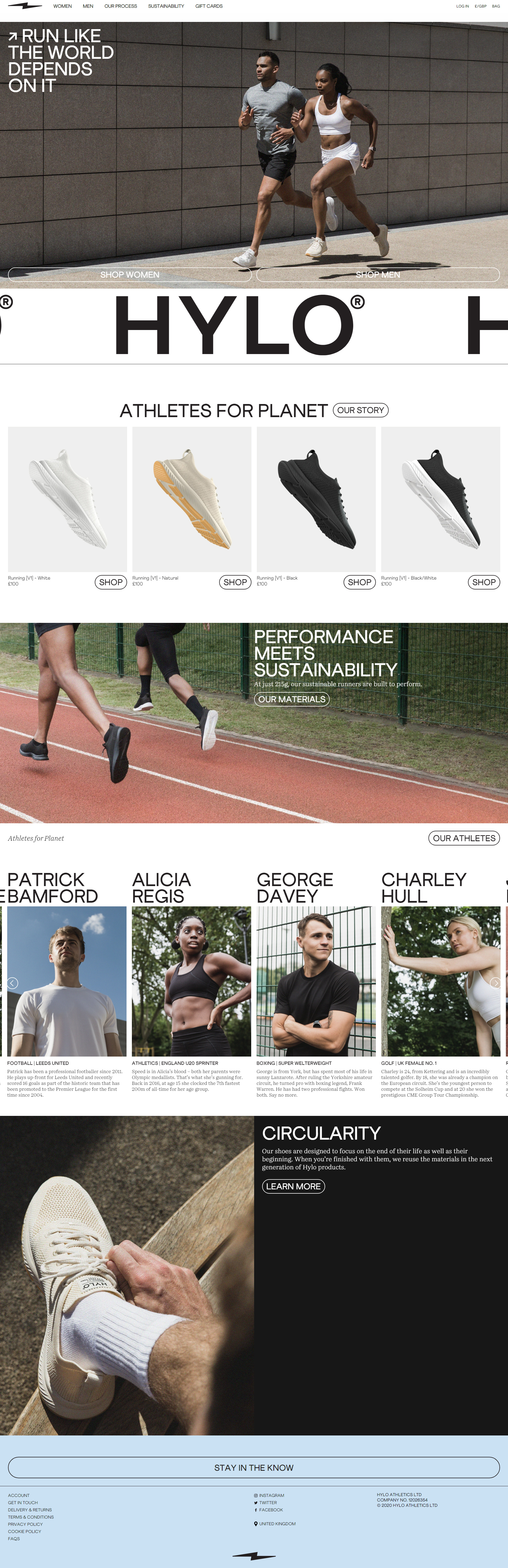 HYLO运动鞋网站设计