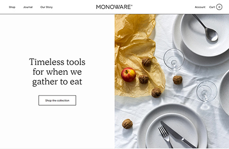 Monoware餐具品牌網站設計