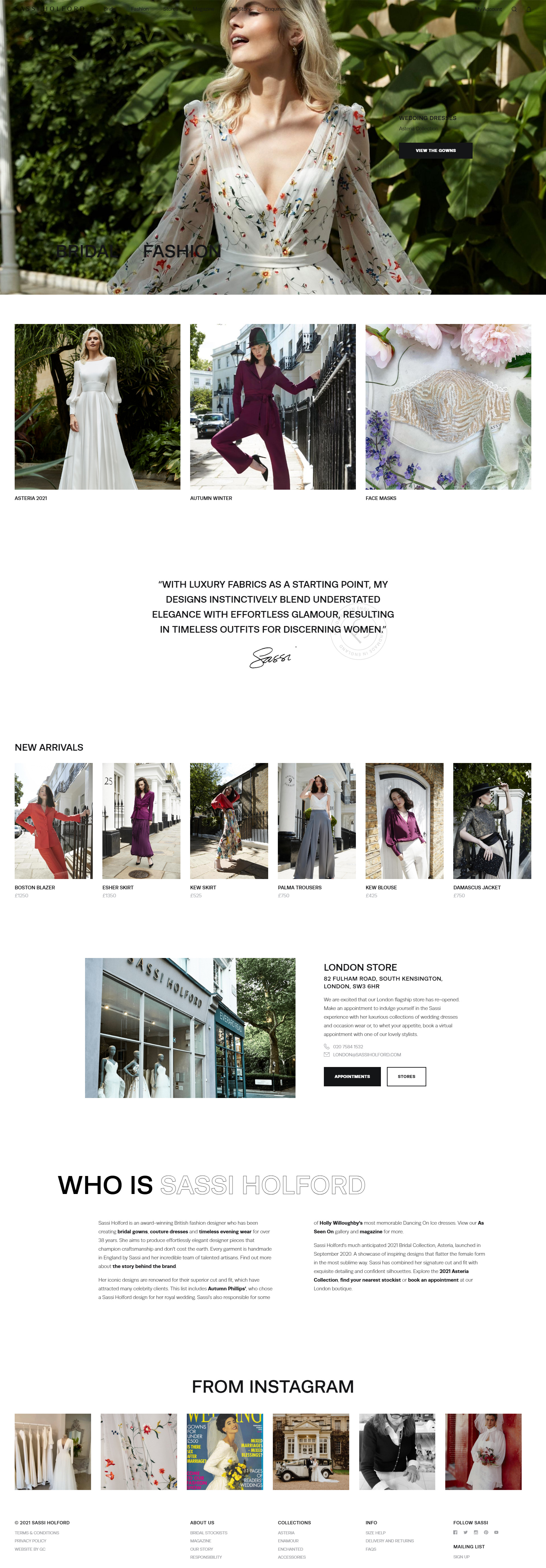 Sassi Holford女装品牌网站设计