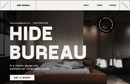 室内设计工作室Hide Bureau网站设计