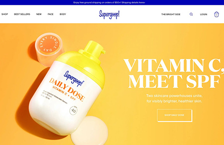 Supergoop护肤防晒霜产品网站设计