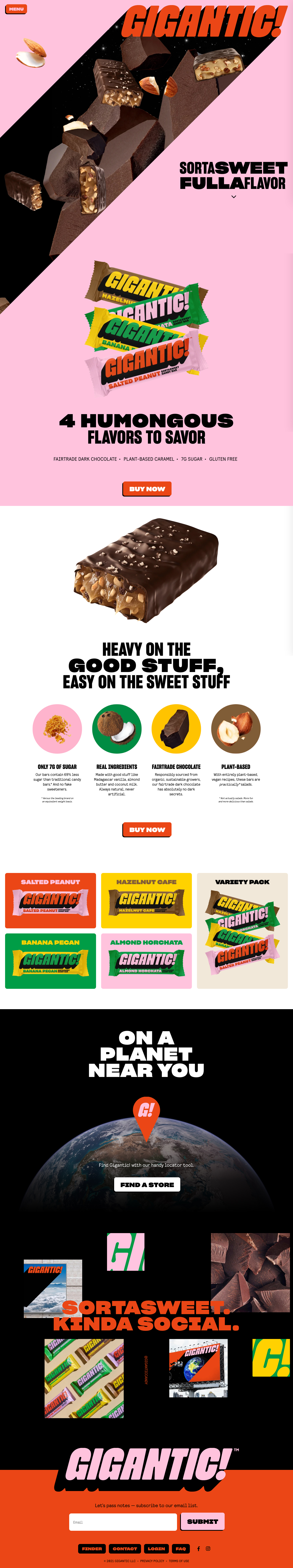 GIGANTIC!巧克力棒零食网站设计