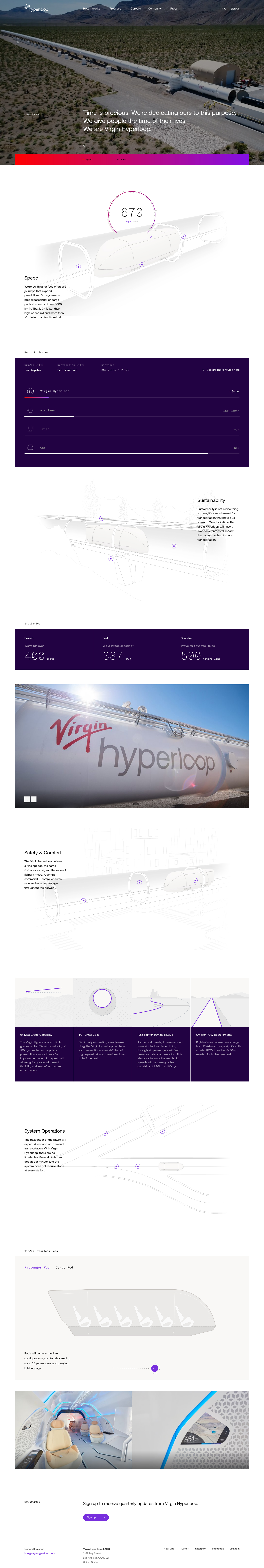 Virgin Hyperloop维珍超级高铁网站设计