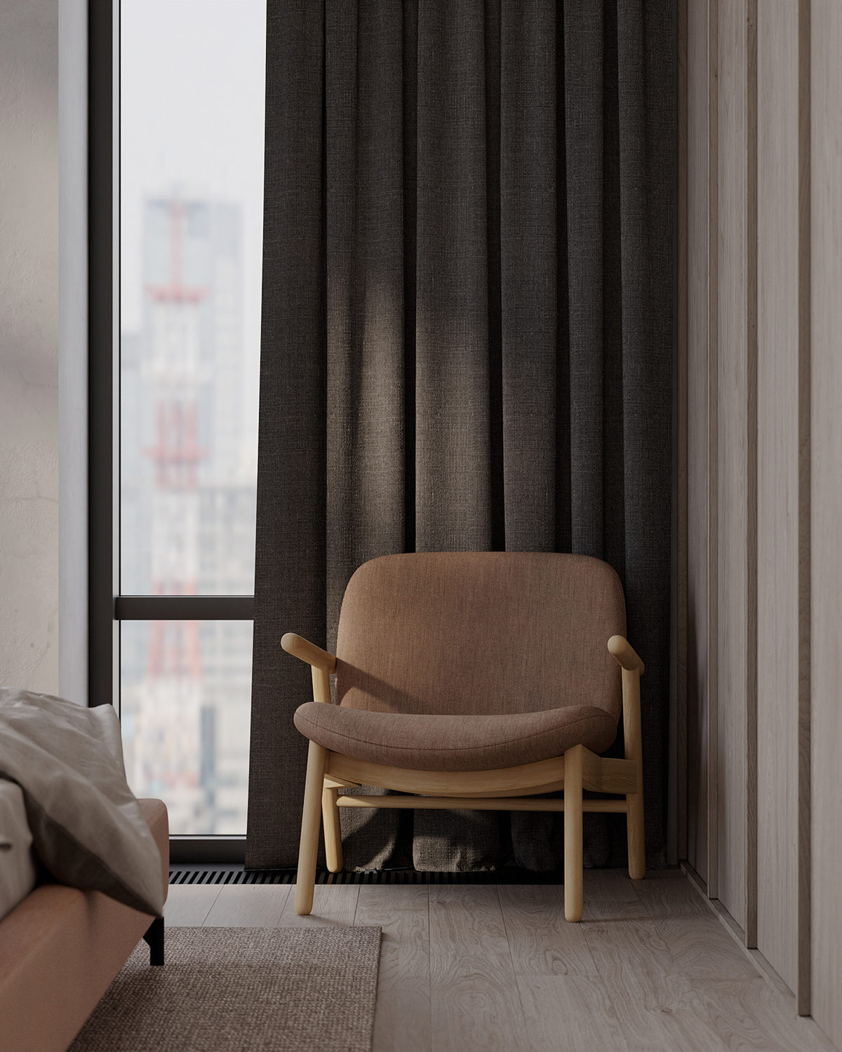 灰色+米色，营造舒适宁静的现代空间