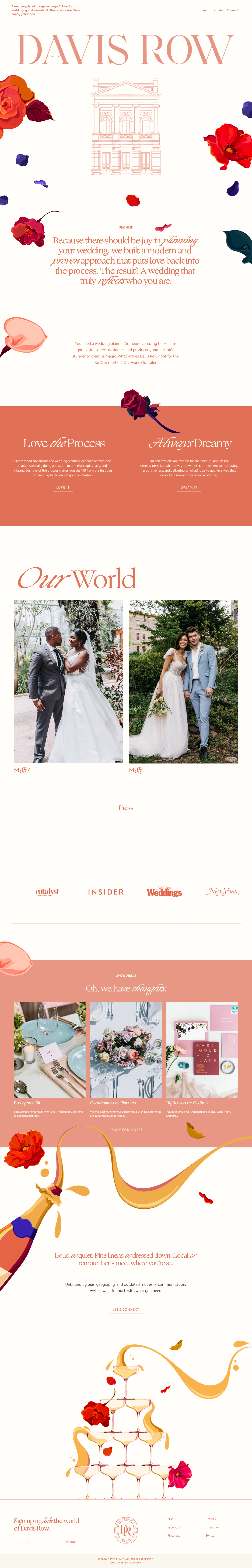 Davis Row婚礼策划公司网站设计