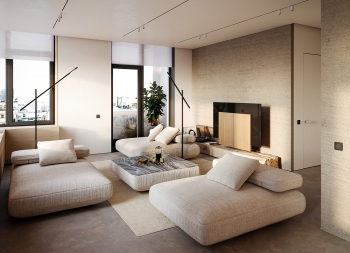 寧靜溫馨的105平現代公寓空間設計