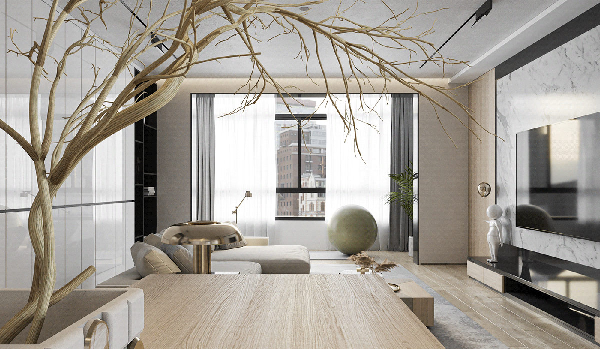 黑白灰+木质，营造现代舒适的家居空间
