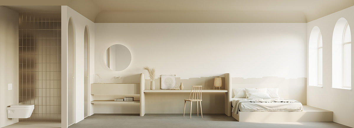 极简主义风格的暖白色住宅设计
