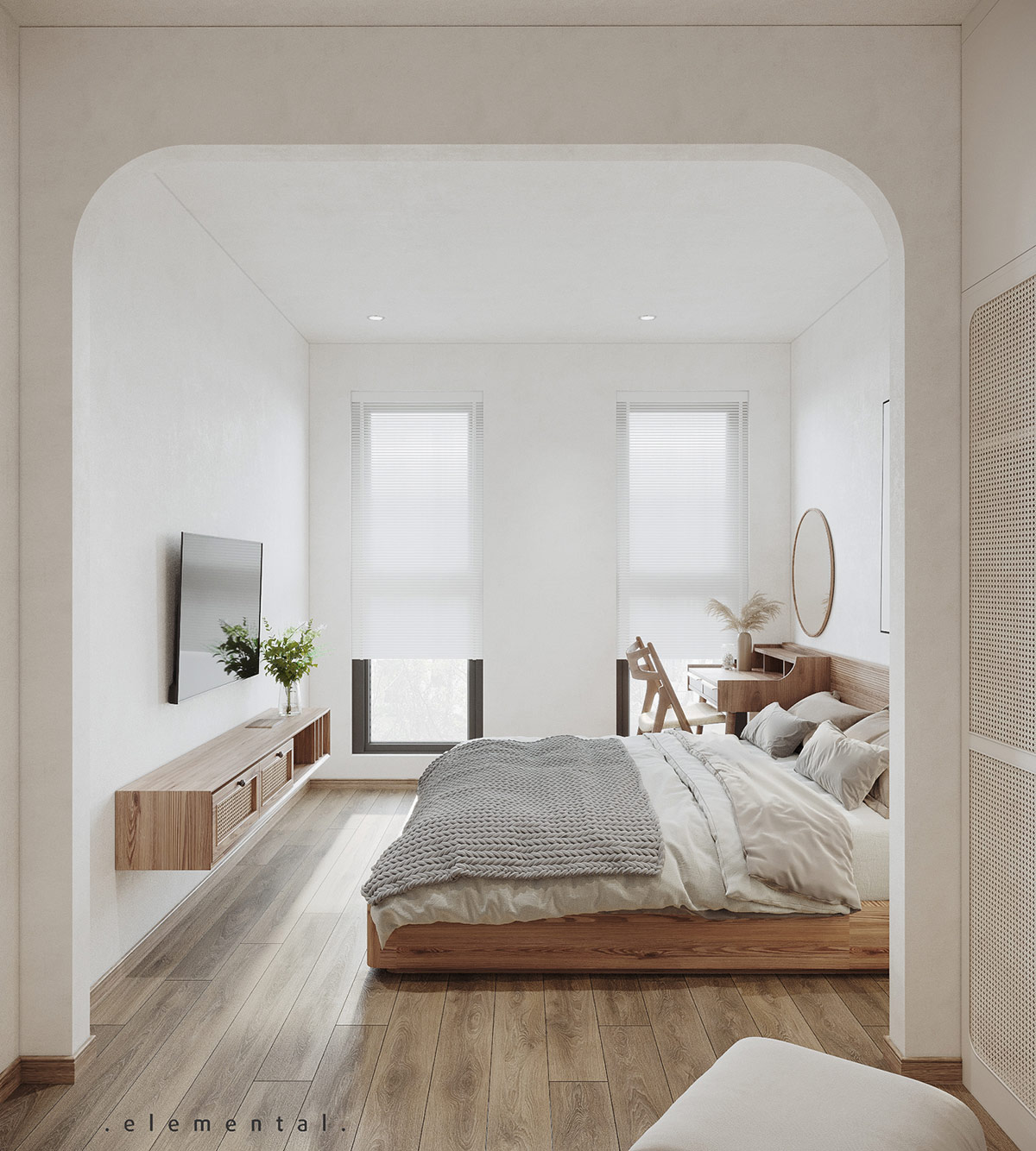 温暖的木色和清爽的白! 3间清新优雅的现代公寓设计