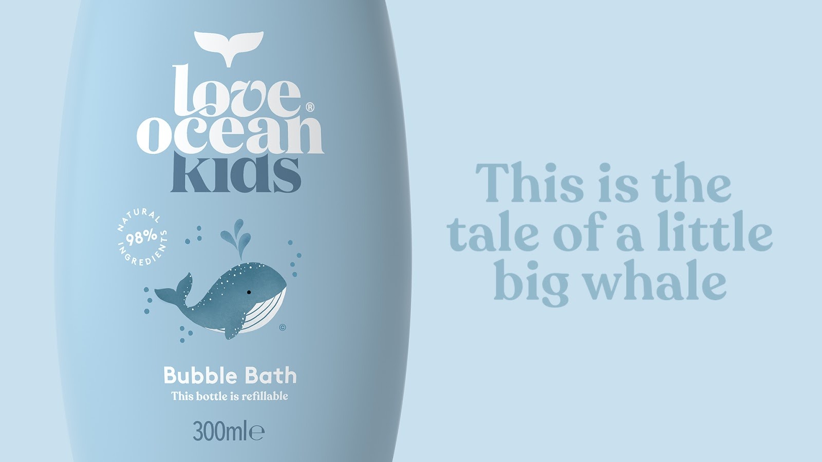 保护海洋理念，鲸鱼尾瓶造型的Love Ocean沐浴产品包装设计
